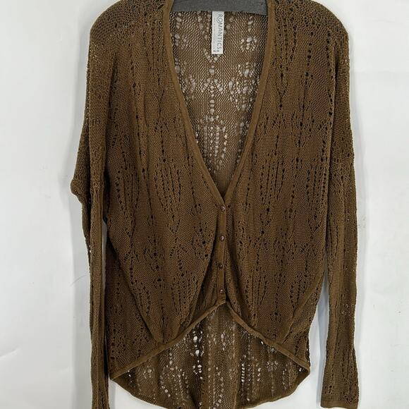 Free People Women's Green Drop Tail Hem Lightweight Cardigan Size XS - Picture 2 of 11